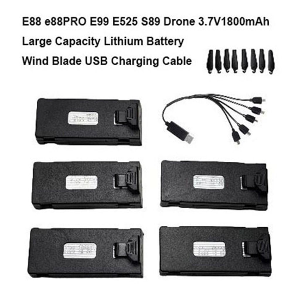 Eachine Drone E010 - بطارية ليثيوم سوداء 3.7V1800mAh سعة كبيرة
